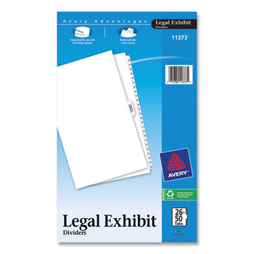 Avery® Preprinted Legal Exhibit Side Tab Index Dividers, Avery Style, 26-tab, 26 To 50, 14 X 8.5, White, 1 Set freeshipping - TVN Wholesale